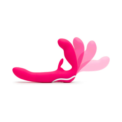 HAPPY RABBIT - VIBRATING STRAPLESS STRAP-ON PINK