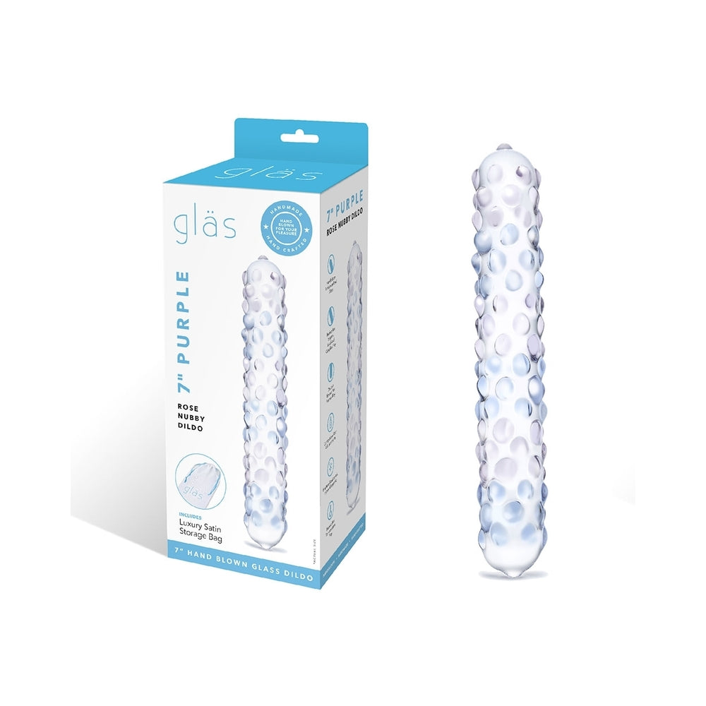 ELECTRIC EEL - DILDO NUBBY GLAS PURPLE ROSE 7 POL.