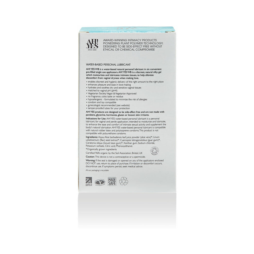 YES - WB WATER-BASED PERSONAL LUBRICANT APPLICATORS 6-PACK 0.17 OZ.