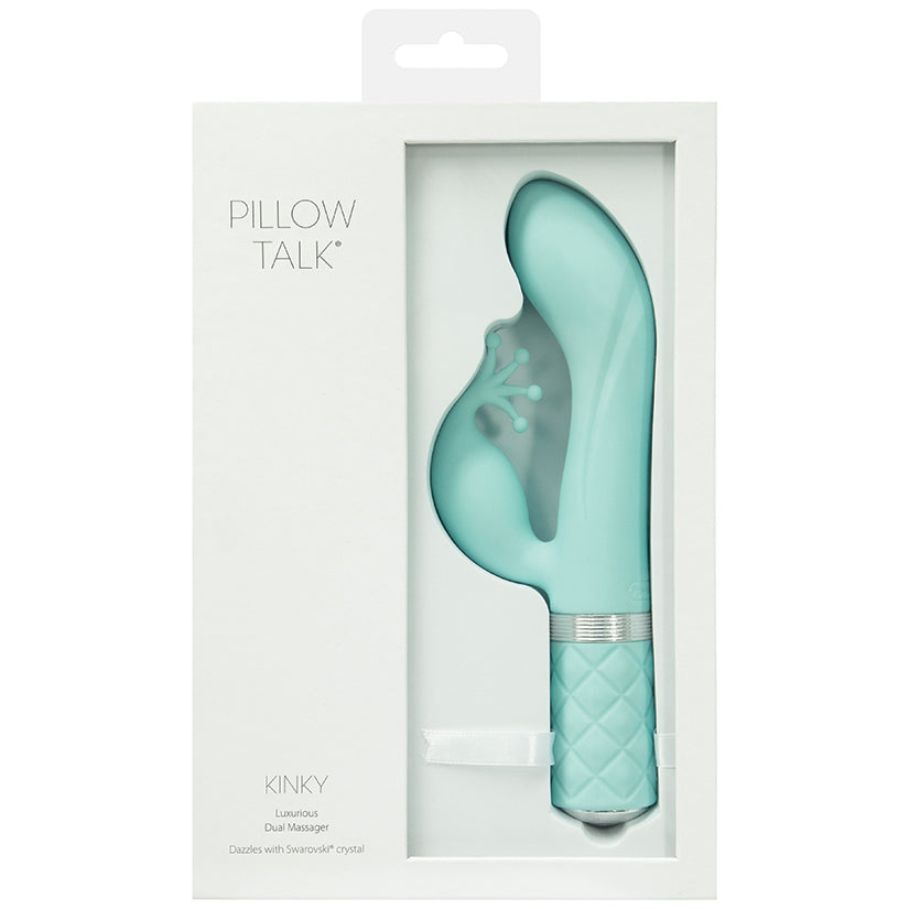 BMS - PILLOW TALK KINKY DUAL MASSAGER TEAL 8.5 IN.