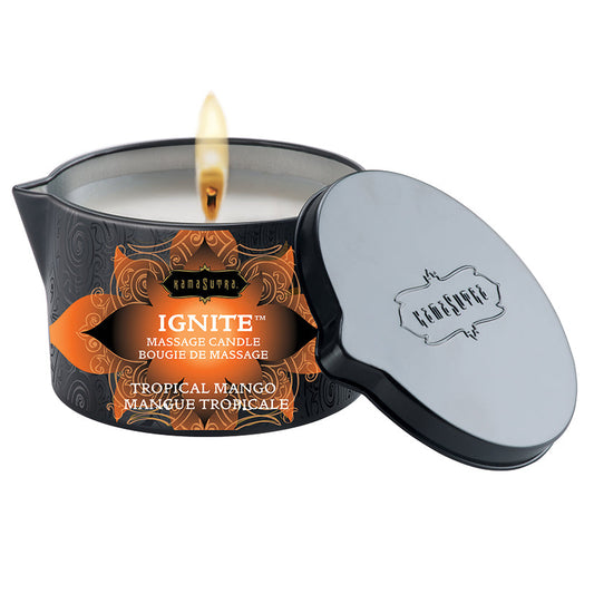 KAMASUTRA - IGNITE MASSAGE CANDLE TROPICAL MANGO 6 OZ.