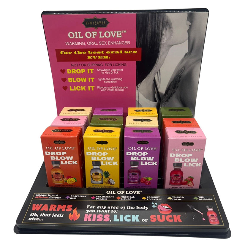 KAMA SUTRA - EXPOSITOR DE ÓLEO DO AMOR COM 12 UNIDADES (INCLUI 6 TESTERS)