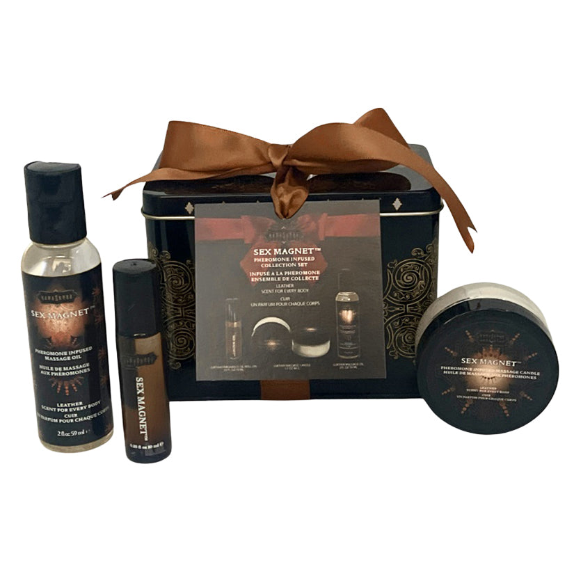 KAMASUTRA - SEX MAGNET PHEROMONE INFUSED GIFT SET LEATHER