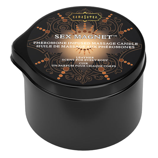 KAMASUTRA - SEX MAGNET PHEROMONE MASSAGE CANDLE LEATHER 2 OZ.