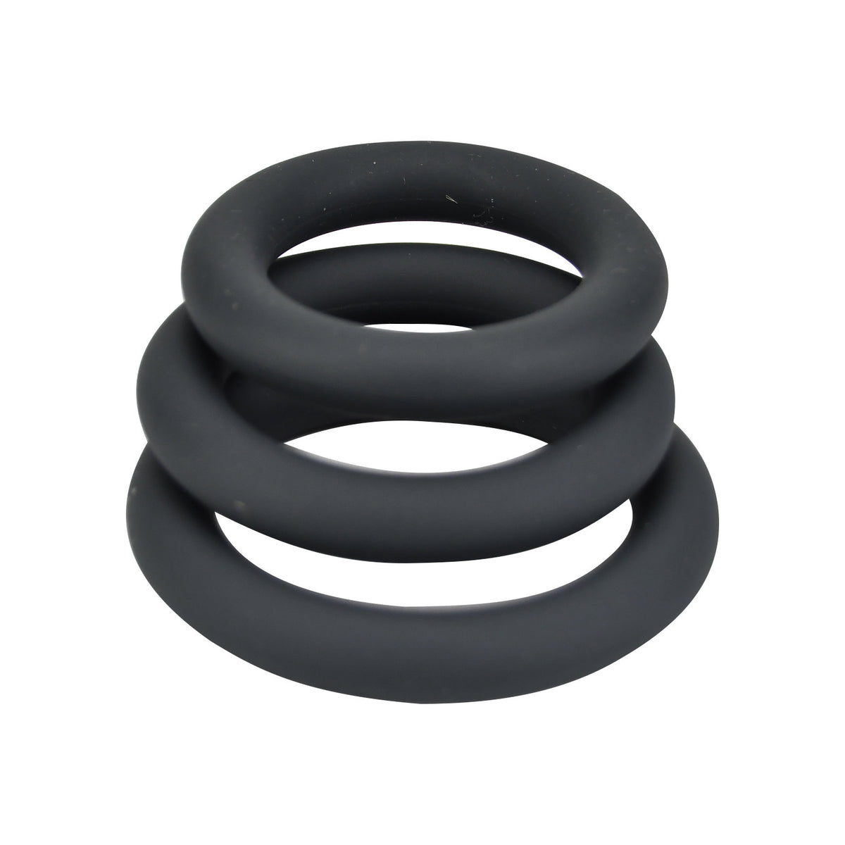 LOVING JOY THICK SILICONE COCK RINGS 3 PACK GREY