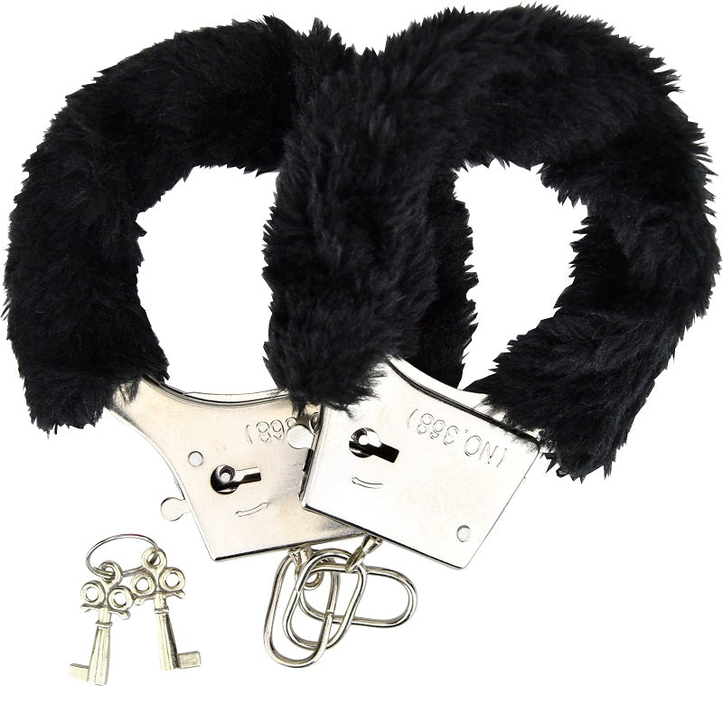 LOVING JOY - FURRY HANDCUFFS BLACK