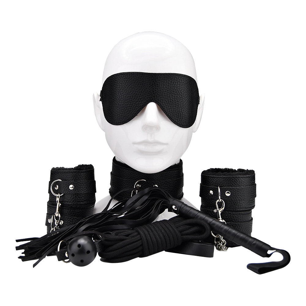 BOUND TO PLAY - BEGINNER'S BONDAGE KIT BLACK (8 PIECE)