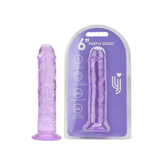 LOVING JOY - 6 INCH SUCTION CUP DILDO PURPLE