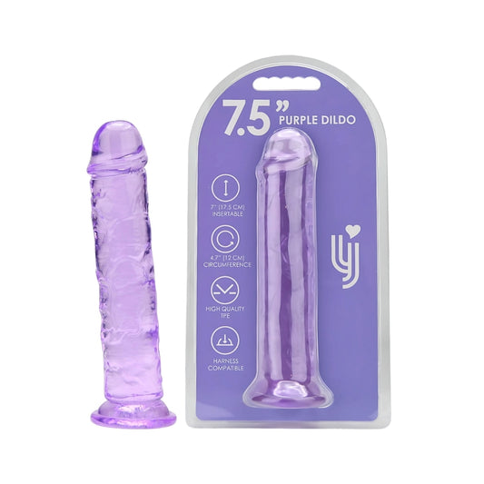 LOVING JOY - 7.5 INCH SUCTION CUP DILDO PURPLE