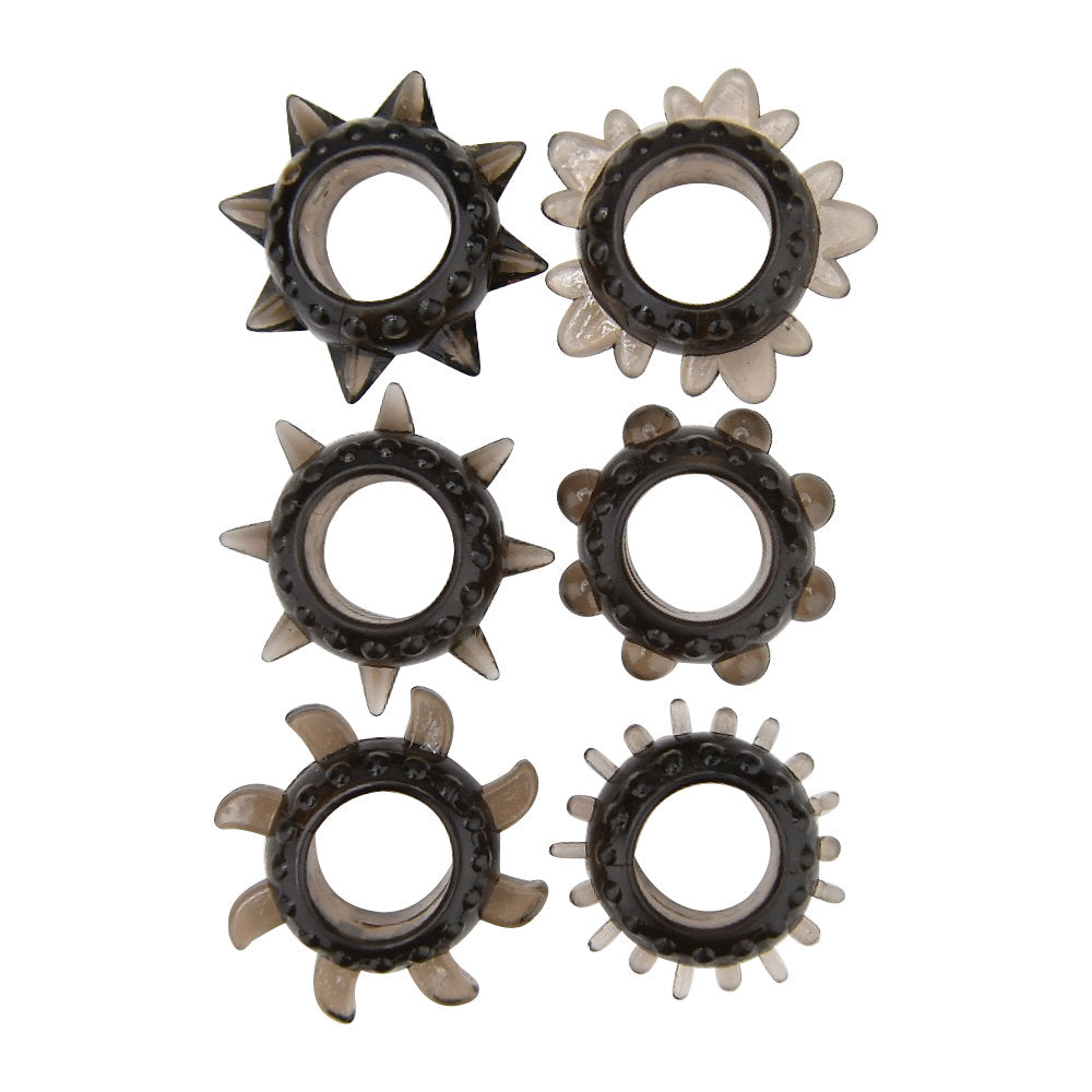 LOVING JOY - TEXTURED COCK RING SET (6 PACK)