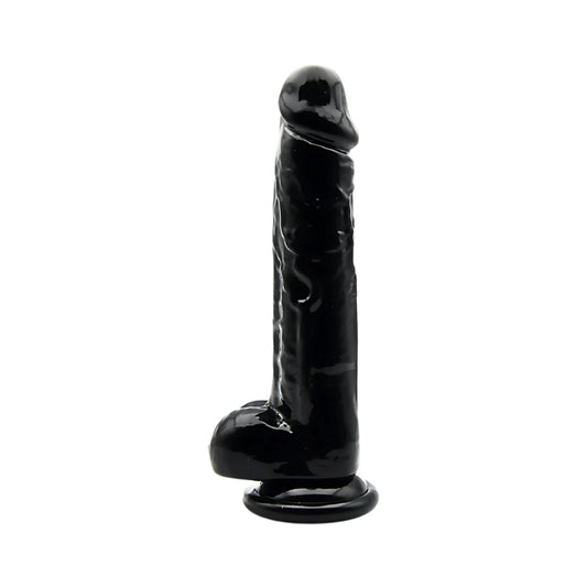 LOVING JOY - 8 INCH DILDO WITH BALLS BLACK