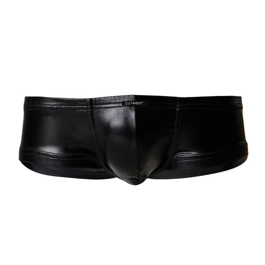CUT 4 MEN - C4M BOOTY SHORTS BLACK LEATHERETTE