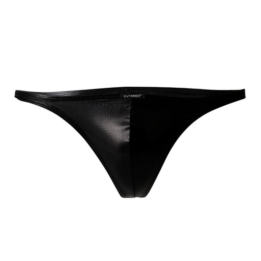 CUT 4 MEN - C4M BRAZILIAN BRIEF BLACK LEATHERETTE