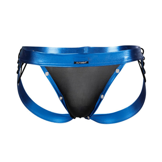 CUT 4 MEN - C4M DESIRE JOCKSTRAP BLUE LEATHERETTE
