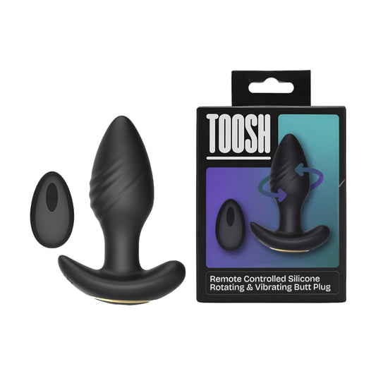 TOOSH - REMOTE CONTROLLED SILICONE ROTATING & VIBRATING BUTT PLUG