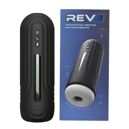 REV - THRUSTING AND VIBRATING MALE MASTURBATOR