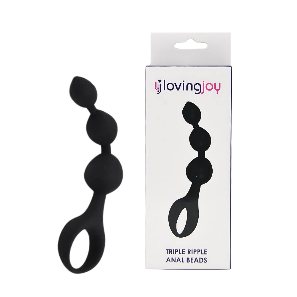 LOVING JOY - TRIPLE RIPPLE ANAL BEADS-BLACK