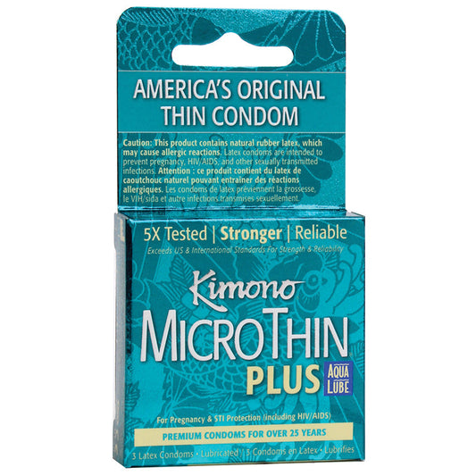 PARADISE MARKETING - KIMONO MICROTHIN PLUS AQUA LUBE 3-PACK