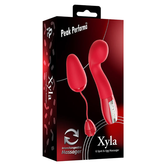 PEAK PERFORMA - XYLA G-SPOT & EGG INTERCHANGEABLE MASSAGER RED