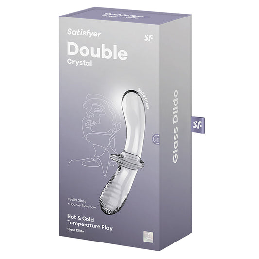SATISFYER - DILDO DE VIDRO DOUBLE CRYSTAL TRANSPARENTE