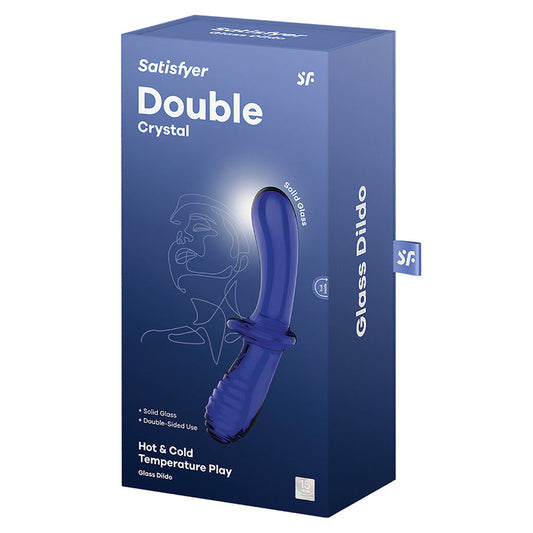 SATISFYER - DILDO DE VIDRO DOUBLE CRYSTAL AZUL