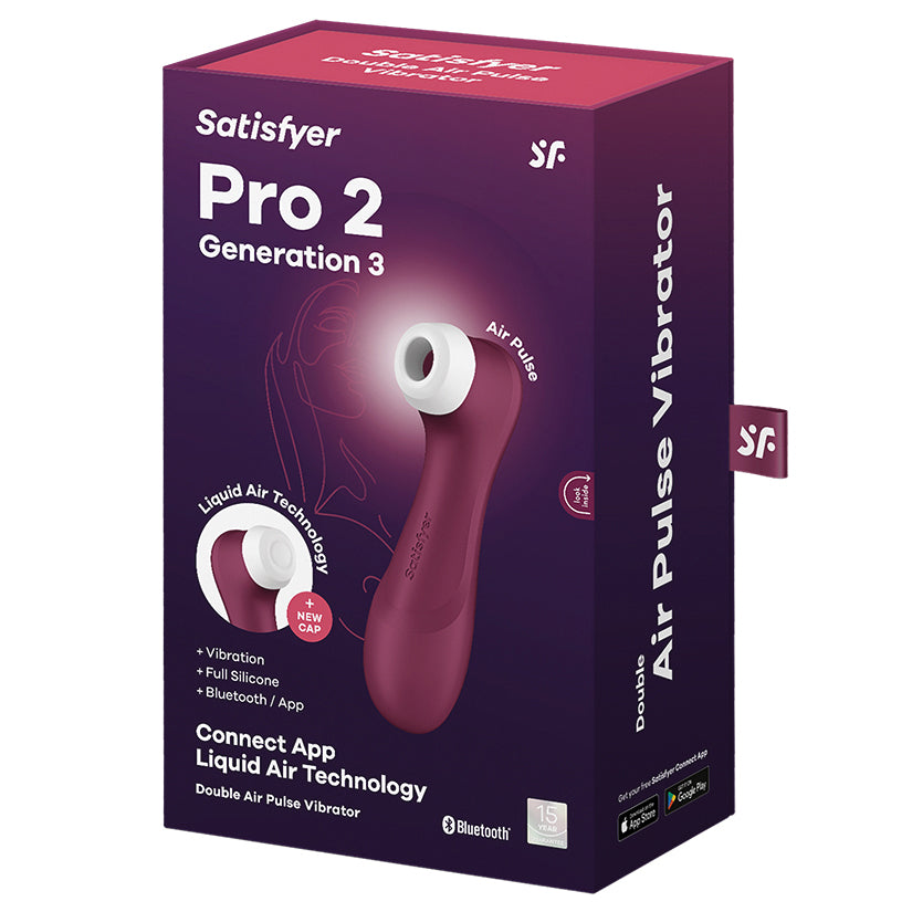 SATISFYER - PRO 2 GENERATION 3 WITH APP WINE RED
