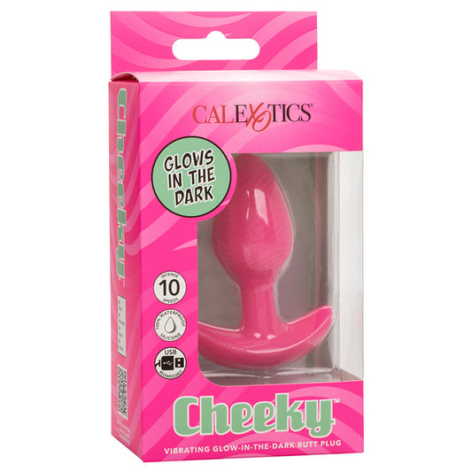 CAL EXOTICS - CHEEKY VIBRATING GLOW-IN-THE-DARK BUTT PLUG