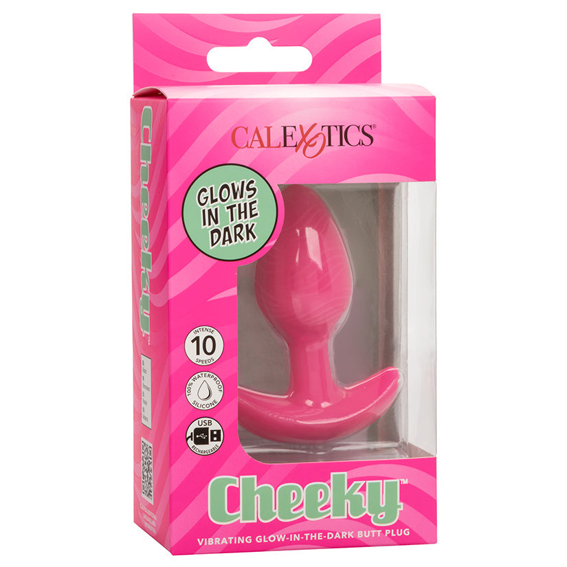 CALEXOTICS - CHEEKY VIBRATING GLOW-IN-THE-DARK BUTT PLUG