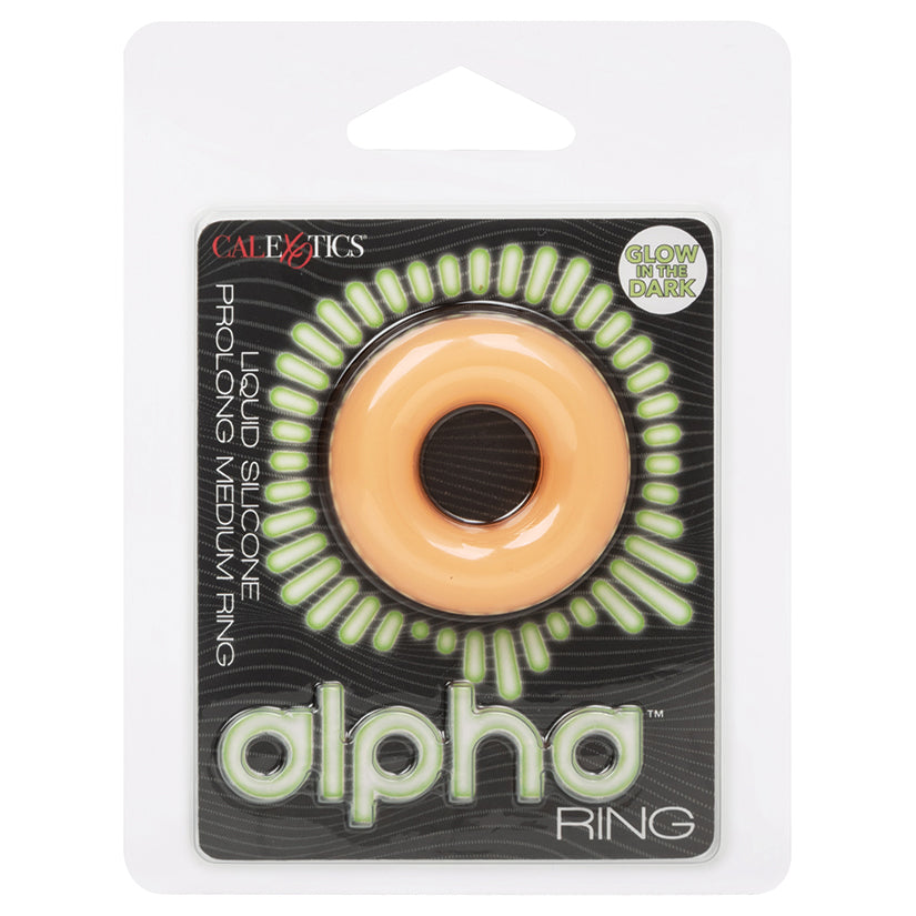 CALEXOTICS - ALPHA GLOW-IN-THE-DARK LIQUID SILICONE PROLONG MEDIUM RING