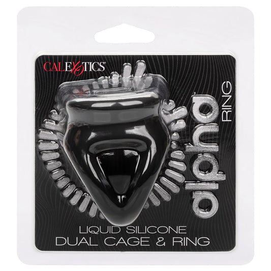CAL EXOTICS - ALPHA LIQUID SILICONE DUAL CAGE & RING