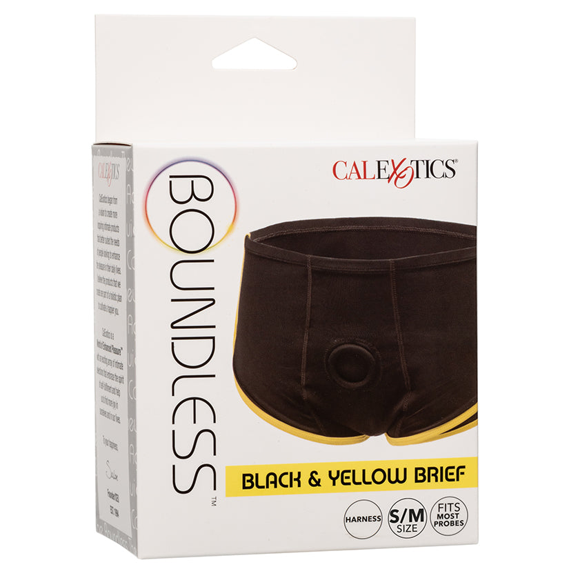 CALEXOTICS - BOUNDLESS BRIEF BLACK AND YELLOW S/M