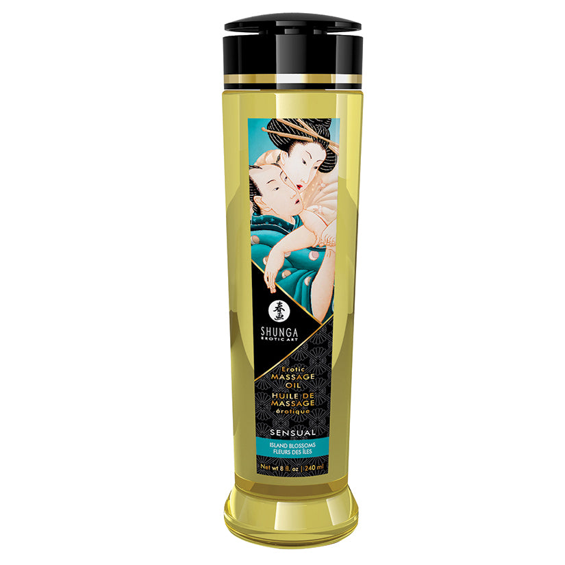 SHUNGA - ÓLEO DE MASSAGEM ERÓTICA ISLAND BLOSSOMS 8 OZ.