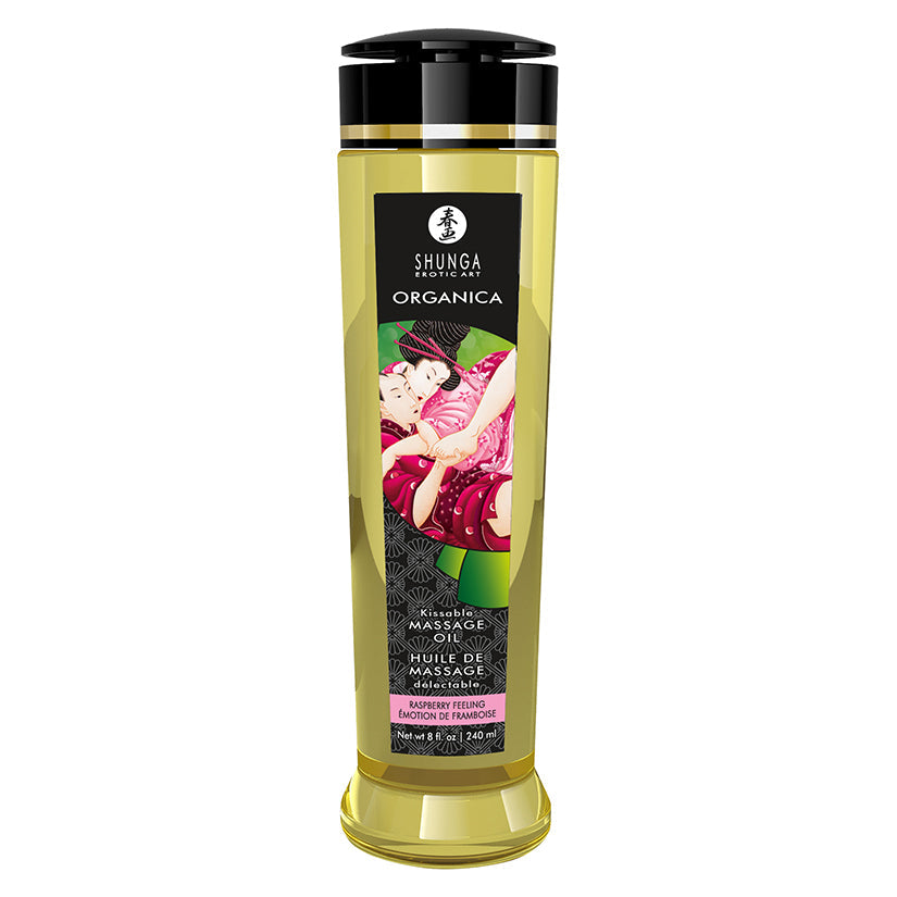 SHUNGA - ORGANICA KISSABLE MASSAGE OIL RASPBERRY FEELING 8 OZ.