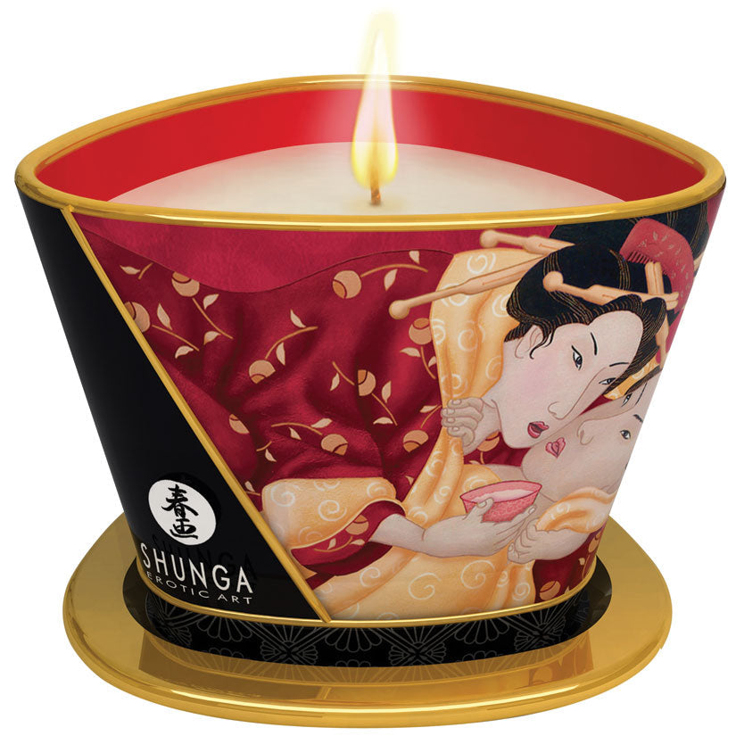 SHUNGA - MASSAGE CANDLE SPARKLING STRAWBERRY WINE 5.7 OZ.