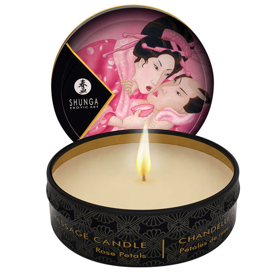 SHUNGA - VELA DE MASSAGEM MINI PÉTALAS DE ROSA 1 OZ.