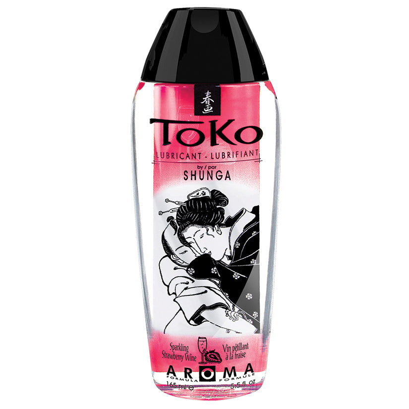 SHUNGA - TOKO AROMA LUBRIFICANTE ESPUMANTE VINHO DE MORANGO 5.5 OZ.