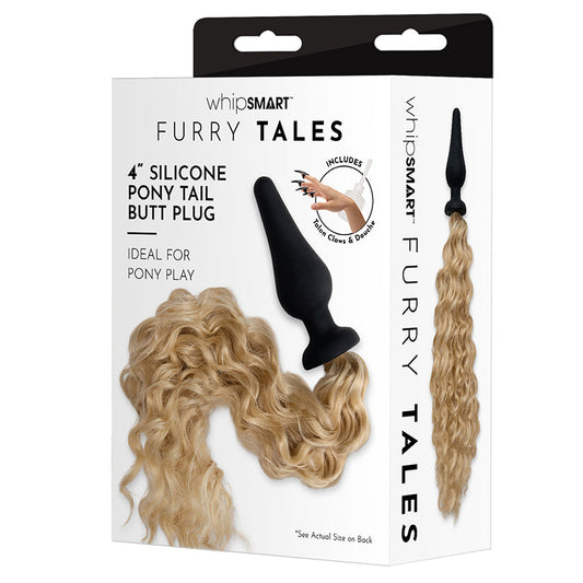 XGEN - WHIP SMART FURRY TALES SILICONE PLUG WITH BLONDIE PONY TAIL 4 IN.