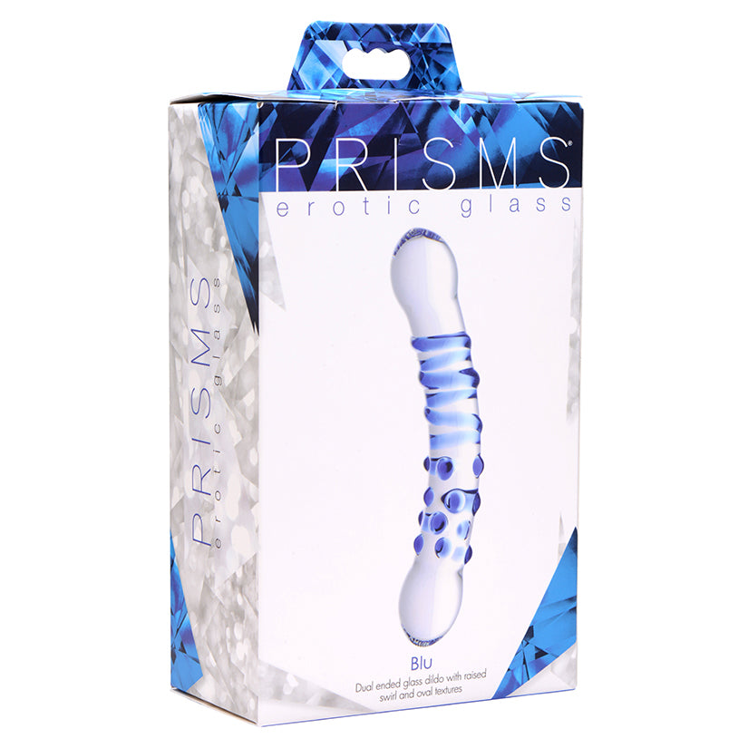 XR BRANDS - DILDO DE VIDRO DE PONTA DUPLA PRISMS EROTIC GLASS BLU
