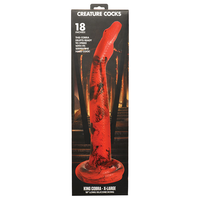 XR BRANDS - CREATURE COCKS KING COBRA LONG SILICONE DILDO XL 18 IN.