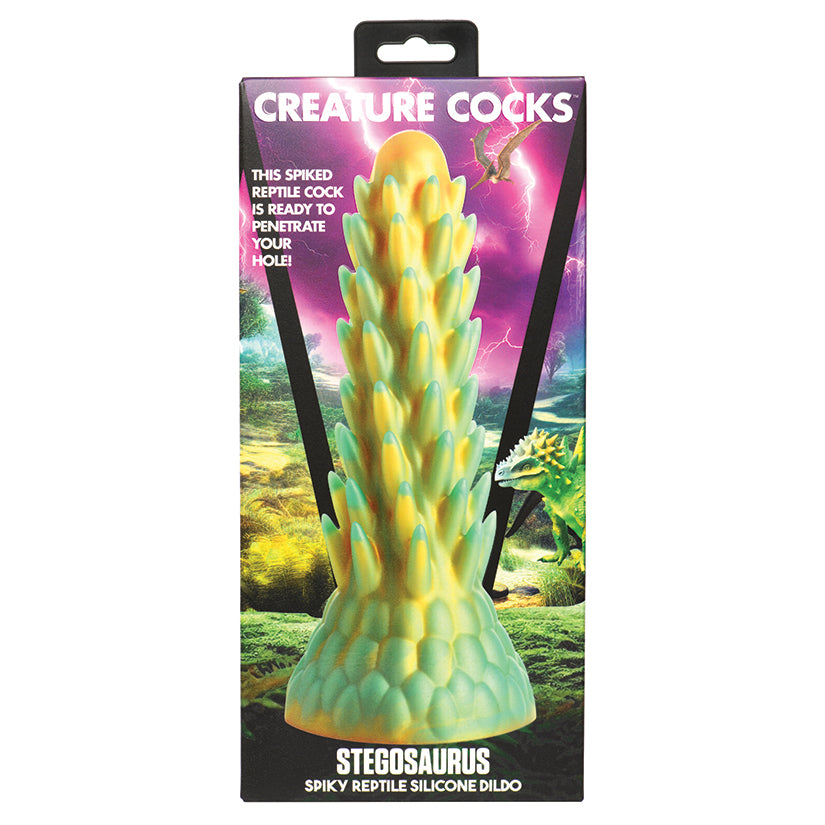XR BRANDS - CREATURE COCKS STEGOSAURUS SPIKY REPTILE SILICONE DILDO