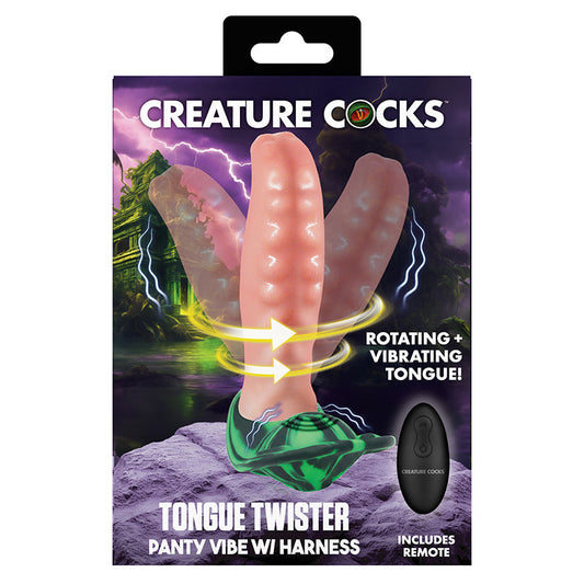 XR BRANDS - CREATURE COCKS TONGUE LASHER PANTY VIBE WITH HARNESS