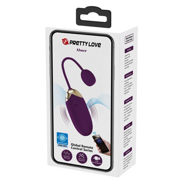 PRETTYLOVE - ABNER HUEVO VIBRADOR CON APP LILA