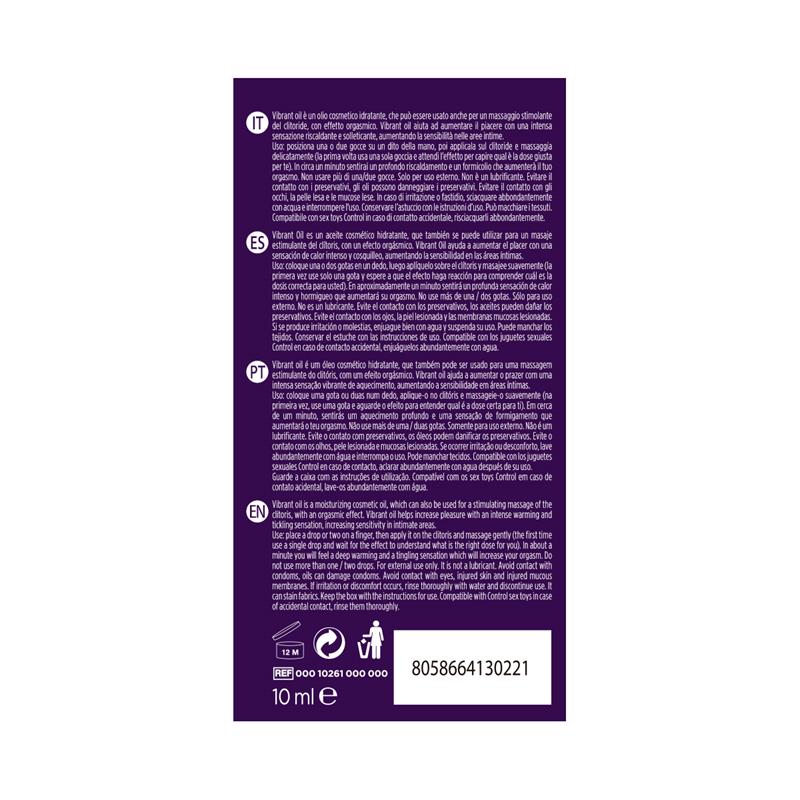 CONTROL - ACEITE ESTIMULADOR DE CLÍTORIS VIBRANT OIL 10 ML