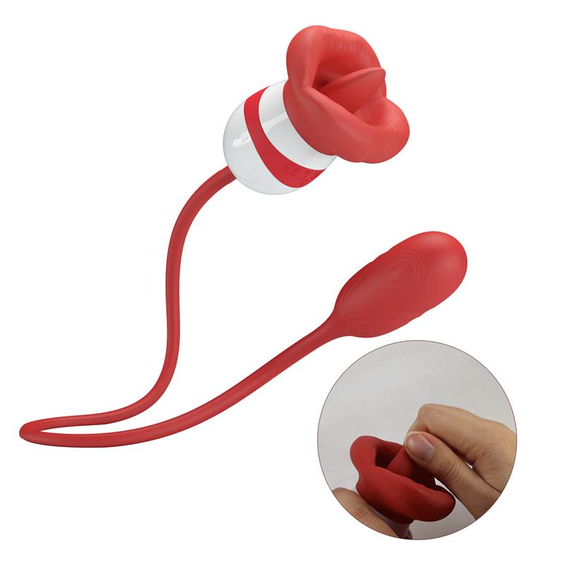 PRETTYLOVE - ALIYAH ESTIMULADOR DOBLE BOCA Y HUEVO SILICONA