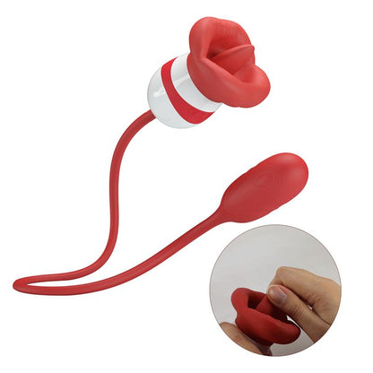 PRETTYLOVE - ALIYAH ESTIMULADOR DOBLE BOCA Y HUEVO SILICONA