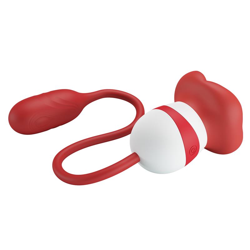 PRETTYLOVE - ALIYAH ESTIMULADOR DOBLE BOCA Y HUEVO SILICONA