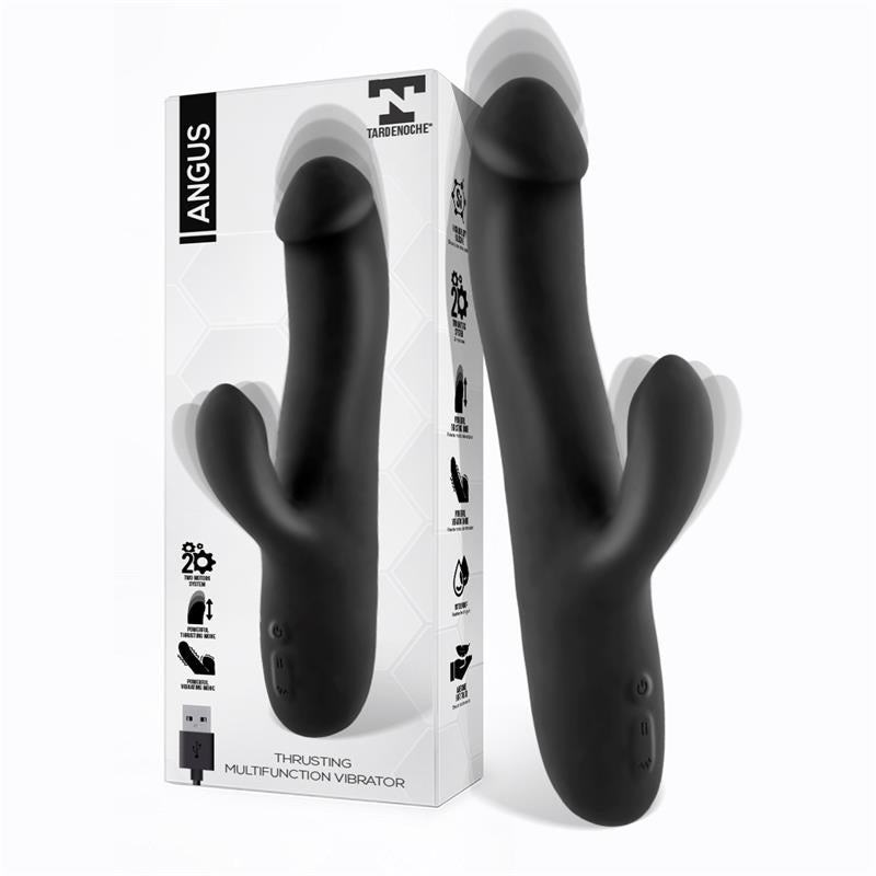 TARDENOCHE - ANGUS VIBRADOR CON FUNCIÓN DE MOVIMIENTO THRUSTING 2 MOTORES SILICONA USB