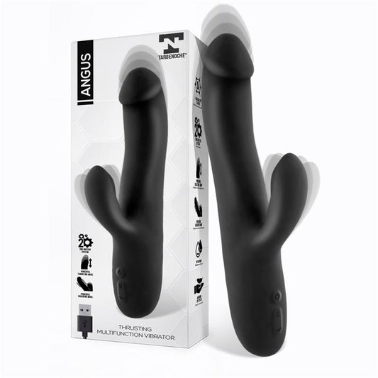 TARDENOCHE - ANGUS VIBRADOR CON FUNCIÓN DE MOVIMIENTO THRUSTING 2 MOTORES SILICONA USB