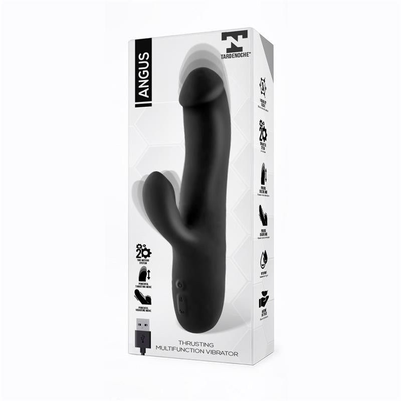 TARDENOCHE - ANGUS VIBRADOR CON FUNCIÓN DE MOVIMIENTO THRUSTING 2 MOTORES SILICONA USB