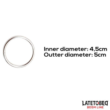 LATETOBED BDSM LINE - ANILLO DE METAL DIÁM. INT. 4 CM DIÁM. EXT. 4.8 CM